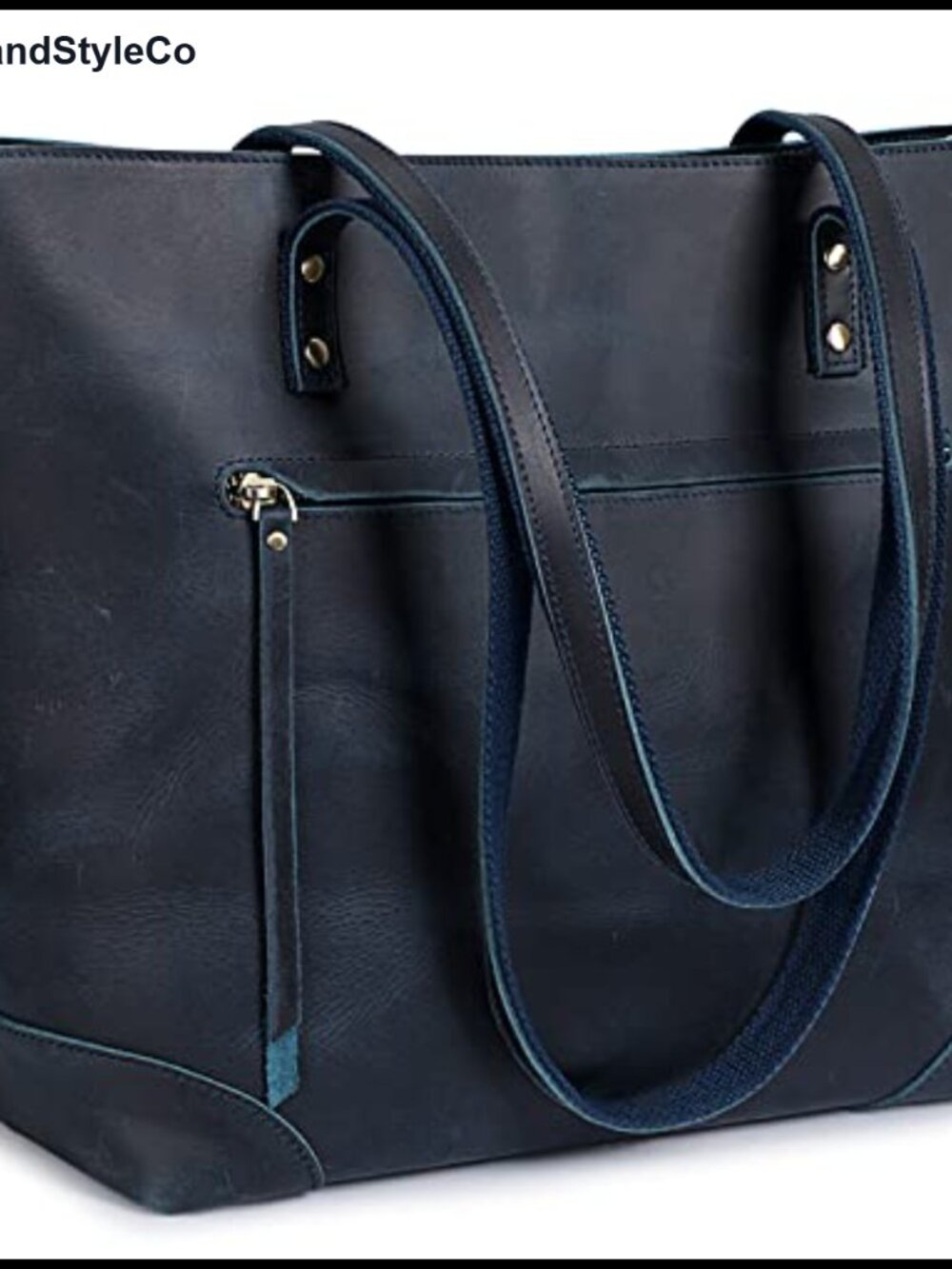 S-ZONE Vintage Genuine Leather Shoulder Bag Work Totes for Women Large
